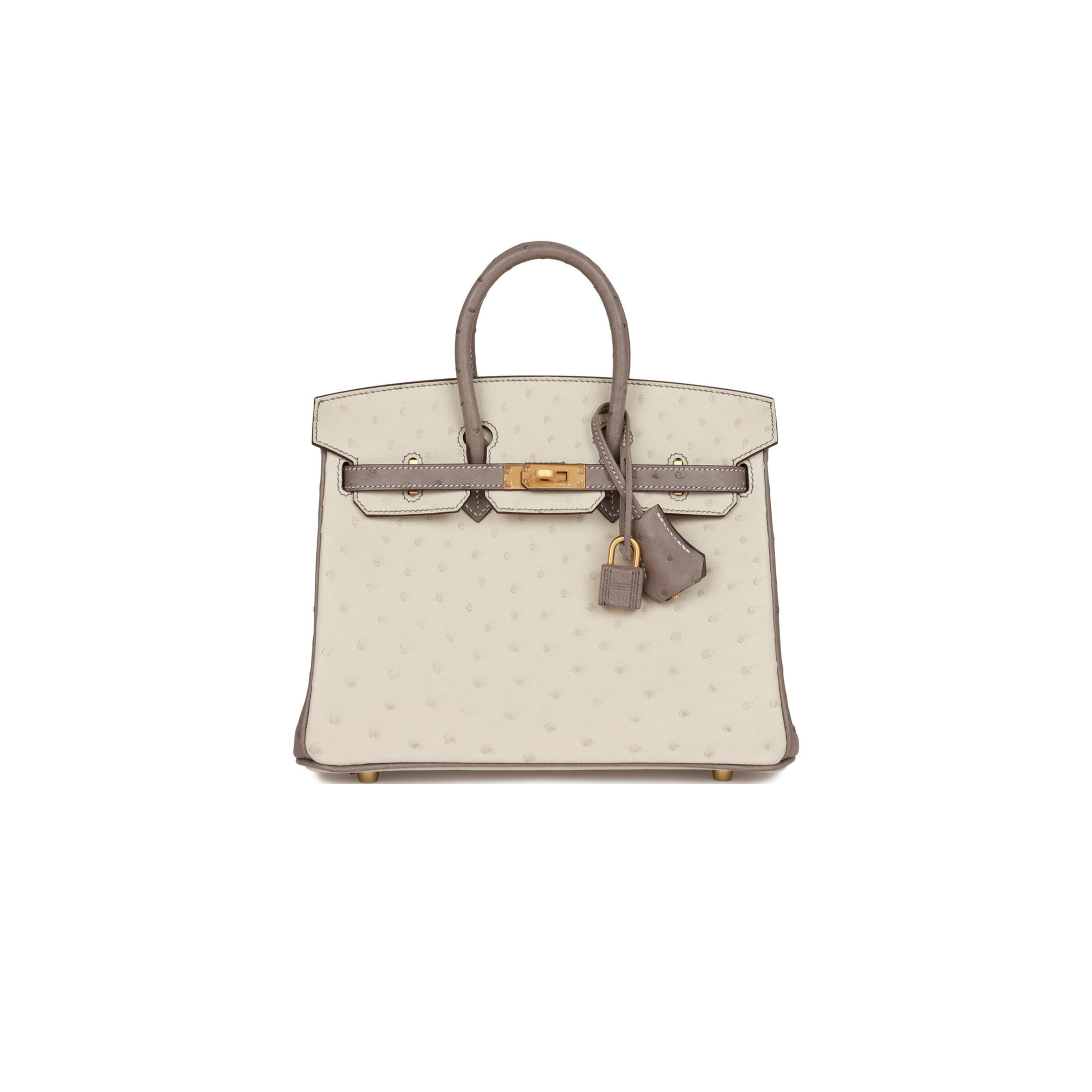 H**me5 master birkin 25 ostrich brushed gold hardware (25*20*13cm)